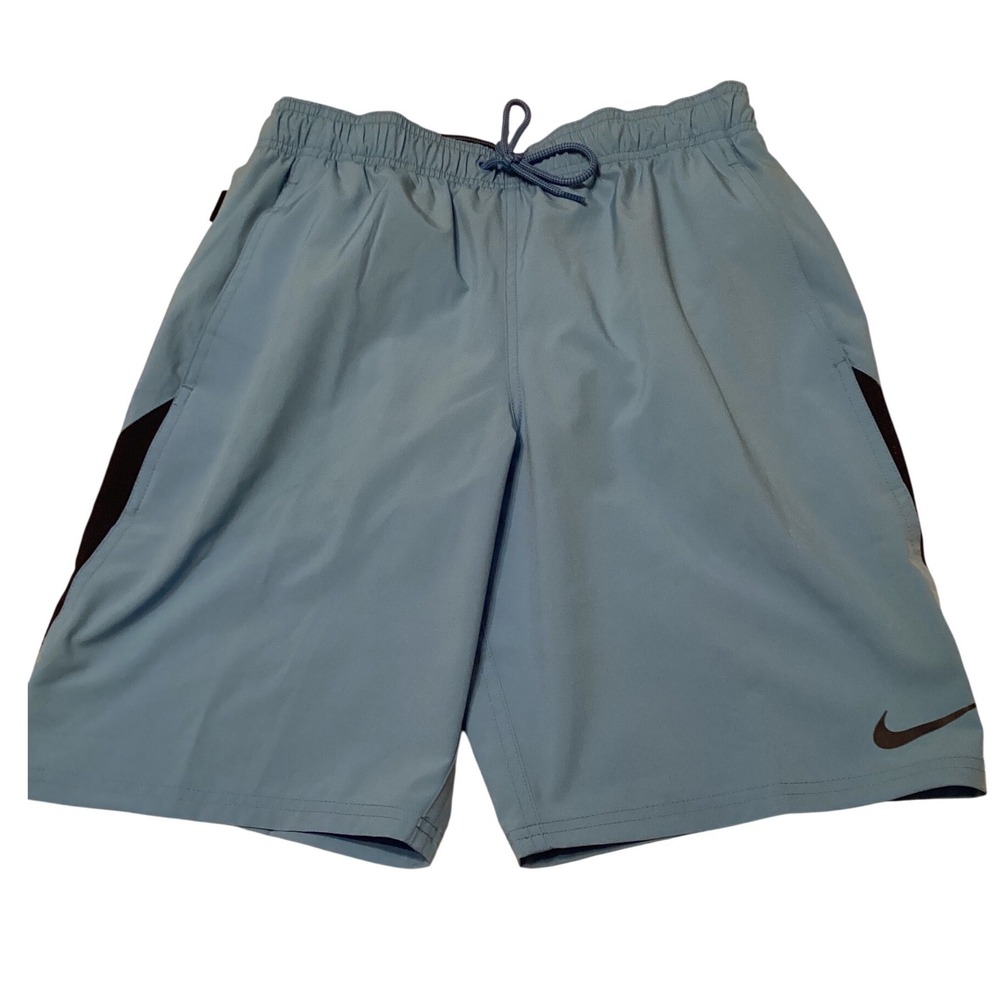 Nike Mens Swim Trunks Light Blue Navy Colorblock 4-Way Stretch NESSA462-438 S - Picture 3 of 5